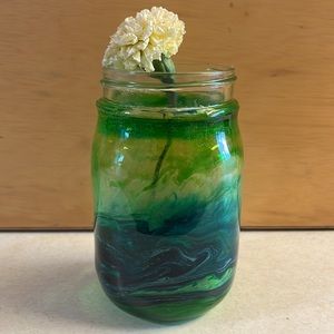 16oz Handcrafted Green Mason Jar